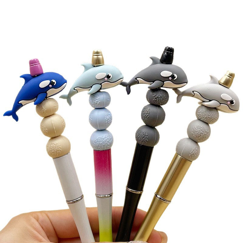Wholesale  20pcs  Food Grade 3D Epoxy Silicone Dolphin Beads Pacifier Chain DIY Accessories